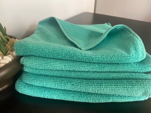 Xolena Microfiber Kitchen Cleaning Cloths — Green, 5-Pack