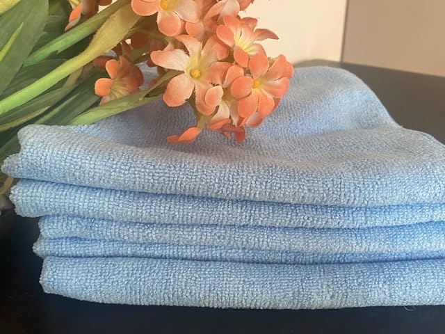 Xolena Microfiber Kitchen Cleaning Cloths — Sky Blue, 5-Pack