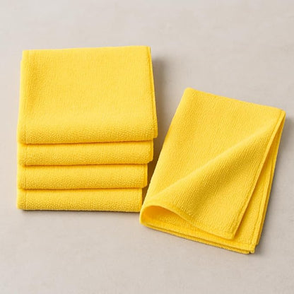 Xolena Microfiber Cleaning Cloths —  Yellow 5-Pack