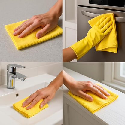 Xolena Microfiber Cleaning Cloths —  Yellow 5-Pack